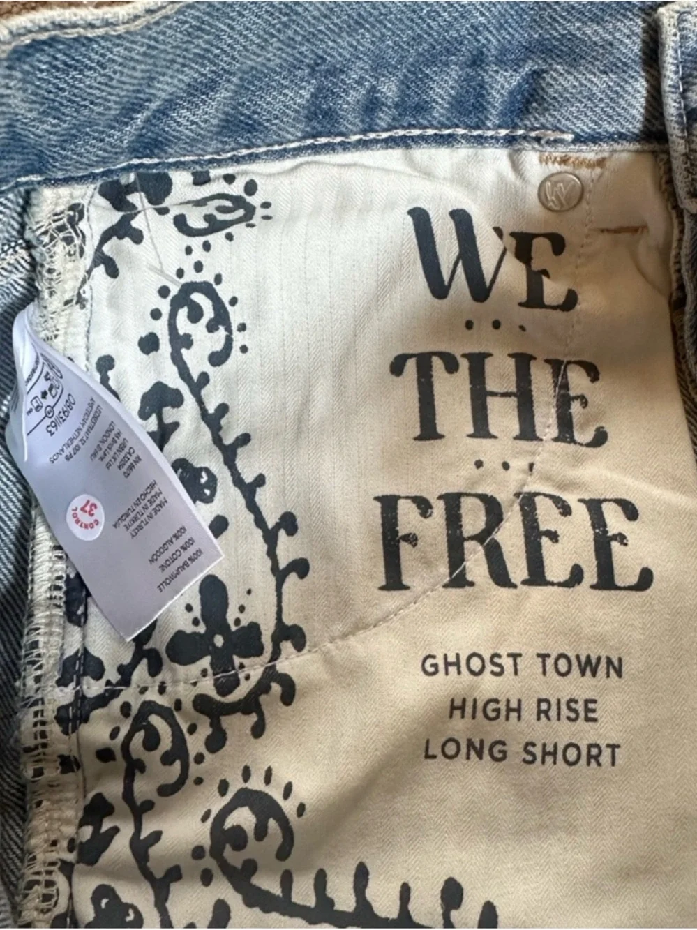 Free People We The Free Ghost Town High Rise Long Shorts NWT Size 25